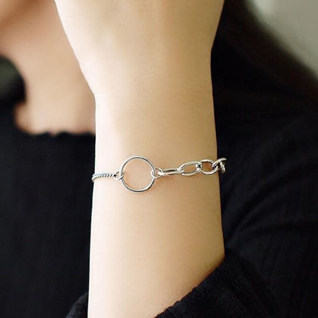 【BLUMA】復古925純銀圓圈手鏈 哲學家純銀手鍊 女生生日禮物  泰銀鎖鏈中性個性手鏈 飾品禮盒