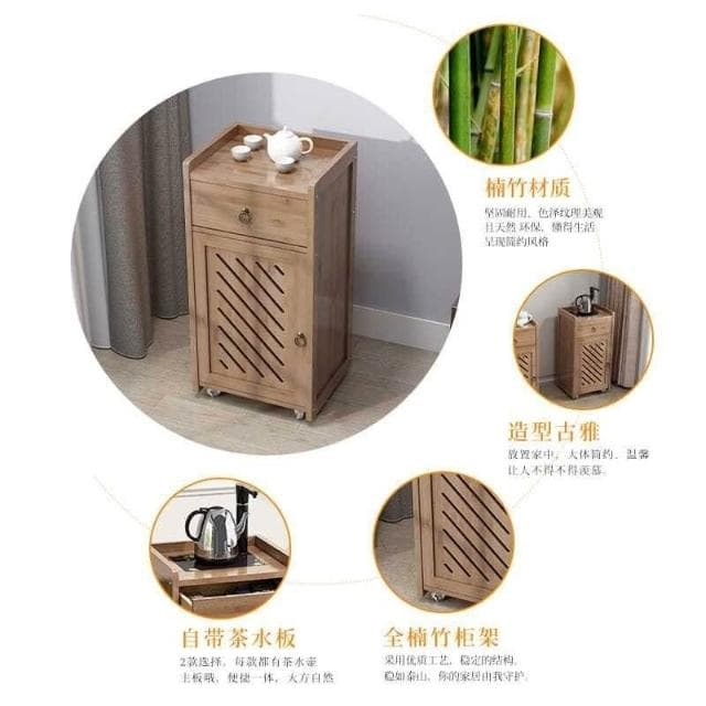 免運 茶水櫃家用移動小茶臺燒水泡茶桌邊櫃辦公室茶幾茶具置物收納櫃子 T4PL