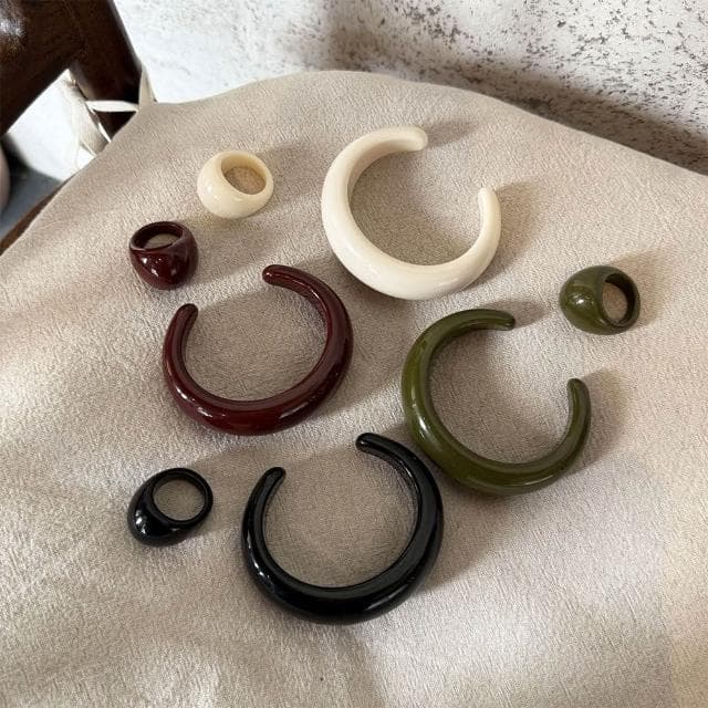 【EMMA SUE】戒指 樹脂戒指 小眾設計 時尚設計感ins風 個性戒指 男女通用 閨密戒指 禮物 情侶戒指 交換禮物