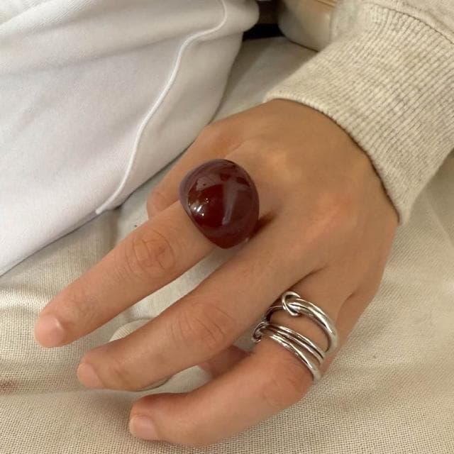 【EMMA SUE】戒指 樹脂戒指 小眾設計 時尚設計感ins風 個性戒指 男女通用 閨密戒指 禮物 情侶戒指 交換禮物