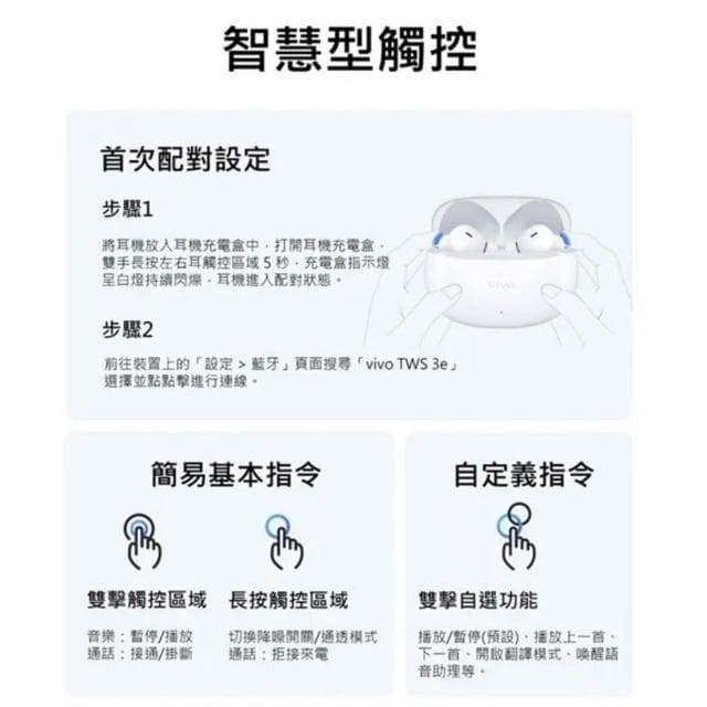 vivo TWS 3e智慧主動降噪藍牙耳機 藍牙耳機 主動降噪 降噪 無線耳機 入耳式耳機 耳塞式耳機