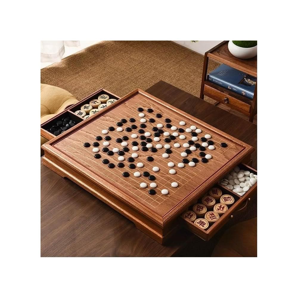 免稅 開發票  二合一圍棋象棋雙用棋盤 雲子圍棋 五子棋套裝 雙面棋桌 兒童家用送禮禮物