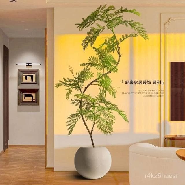 可開發票 塑料植物 仿真樹 仿真花 藍花楹仿真樹綠植大型盆栽客廳高端輕奢仿生植物室內落地裝飾擺件