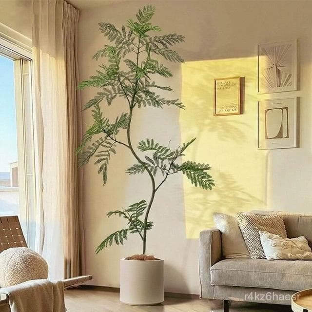 可開發票 塑料植物 仿真樹 仿真花 藍花楹仿真樹綠植大型盆栽客廳高端輕奢仿生植物室內落地裝飾擺件