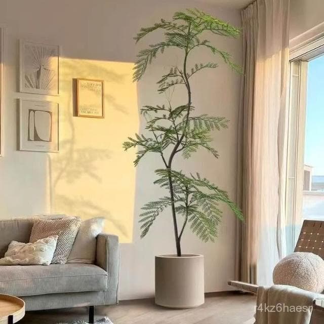 可開發票 塑料植物 仿真樹 仿真花 藍花楹仿真樹綠植大型盆栽客廳高端輕奢仿生植物室內落地裝飾擺件