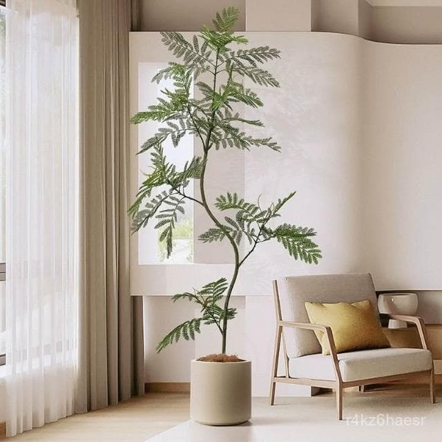 可開發票 塑料植物 仿真樹 仿真花 藍花楹仿真樹綠植大型盆栽客廳高端輕奢仿生植物室內落地裝飾擺件