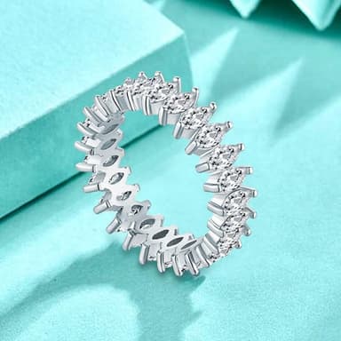 【MoonDy】925 純銀 鋯石 戒指 指環 飾品 排戒 生日禮物 歐美戒指 高級感 輕奢 小眾設計 食指戒 情侶戒指 情人節禮物