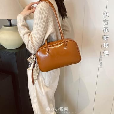 希西小包商 保齡球包 側背包女 肩背包女 手提包包包女復古風單肩包 生日情人節禮物 C277