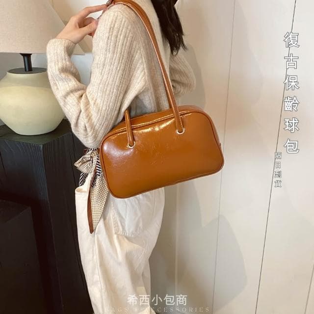 希西小包商 保齡球包 側背包女 肩背包女 手提包包包女復古風單肩包 生日情人節禮物 C277