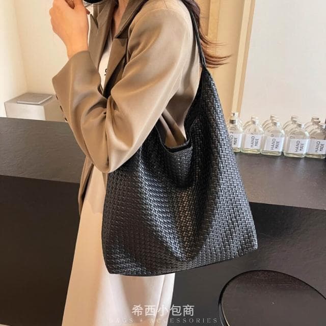 希西小包商 鬆弛感編織托特包 肩背包女 編織包 托特包大容量包包通勤包側背包女韓國復古ins生日禮物 C271