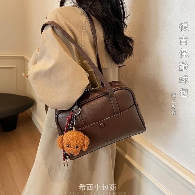希西小包商 保齡球包 側背包女 肩背包女 大容量包包手提包包包女復古風單肩包 生日情人節禮物 C302