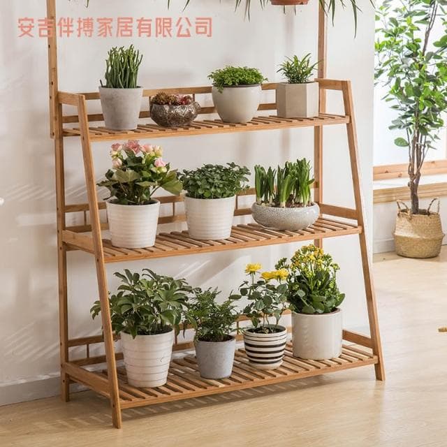 吊蘭花架 室內植物架花盆架可懸掛多層楠竹花架盆栽花架