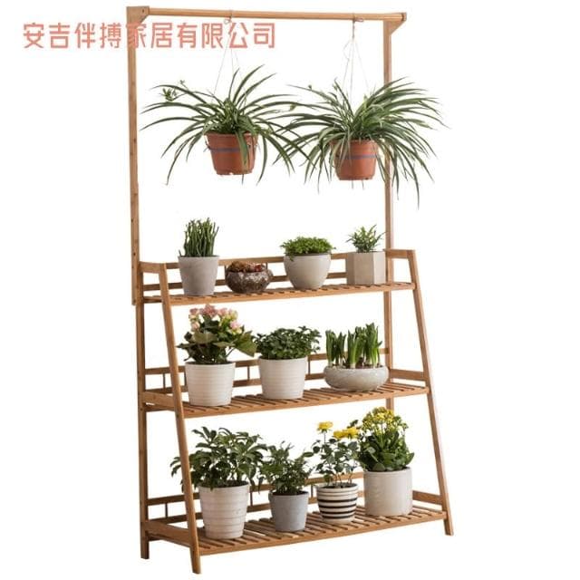 吊蘭花架 室內植物架花盆架可懸掛多層楠竹花架盆栽花架