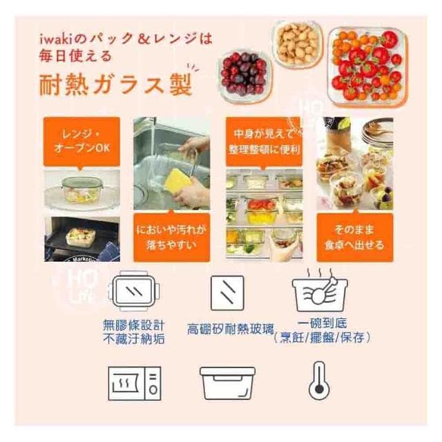【iwaki】iwaki日本耐熱玻璃微波盒 500ml 日本收納盒 微波 烤箱玻璃 入厝禮 新居禮物 新屋送禮(IWAKI)