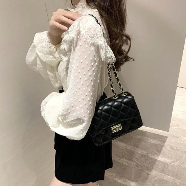 小香風包包 肩背包 鏈條包 斜背包 菱格鏈條包 包包女斜背包 單肩包 百搭包包 生日禮物 女生禮物 女生側背包 331