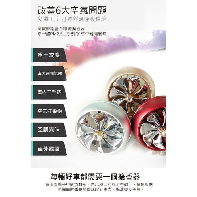 車用小風扇 汽車空氣清新淨機 車載清新劑 空氣清新劑 車用香薰機 持久清新劑 車用高質感鋁合金導流擴香器 除異味 車用 車用香氛 持久淡香