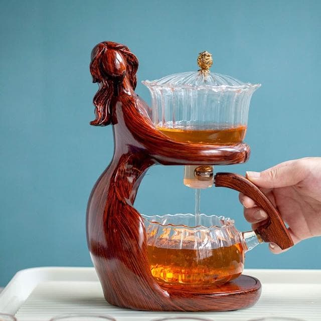 創意仕女磁吸感應出水泡茶壺懶人全自動茶具套裝家用會客沖茶神器