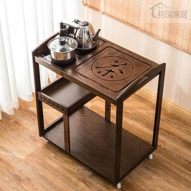 ⚡免運 茶車 簡約現代小茶 幾移動沙發邊幾 置物架 茶桌 茶盤 茶具 燒水壺 一體家用 小茶台 茶車 陽台 泡茶桌