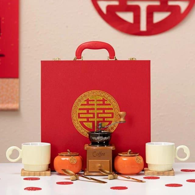 光滑不藏垢 閨蜜新婚禮物送新人咖啡機創意禮品結婚訂婚實用咖啡杯高檔伴手禮