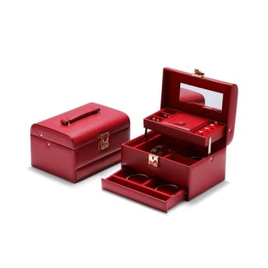 結婚禮物送新娘項鏈手鐲戒指飾品盒手提箱婚慶首飾盒三金首飾盒