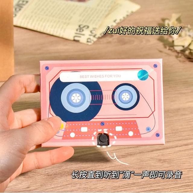 氣球快易送 台灣現貨 可錄音卡片 可錄60秒 生日卡片 母親節 情人節 生日禮物 錄音帶卡片 機關卡片 情侶小物 情侶禮物 卡片