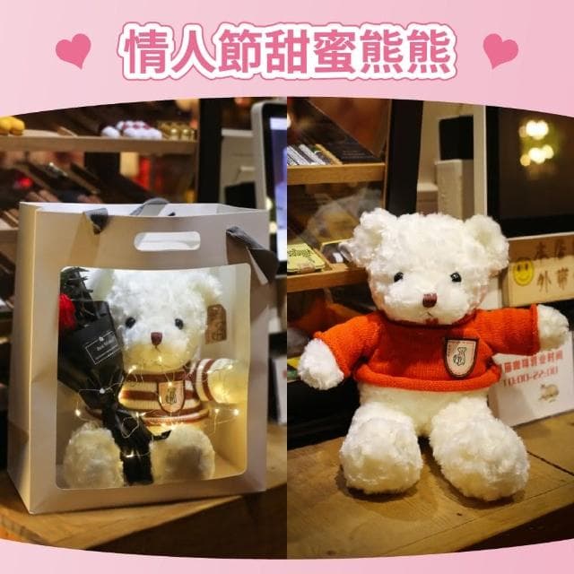 12H快速出貨 (氣球快易送)  聖誕節 告白熊熊+滿天星 泰迪熊 小熊玩偶 附銅線燈+手提袋 告白 求婚 交換禮物 泰迪熊