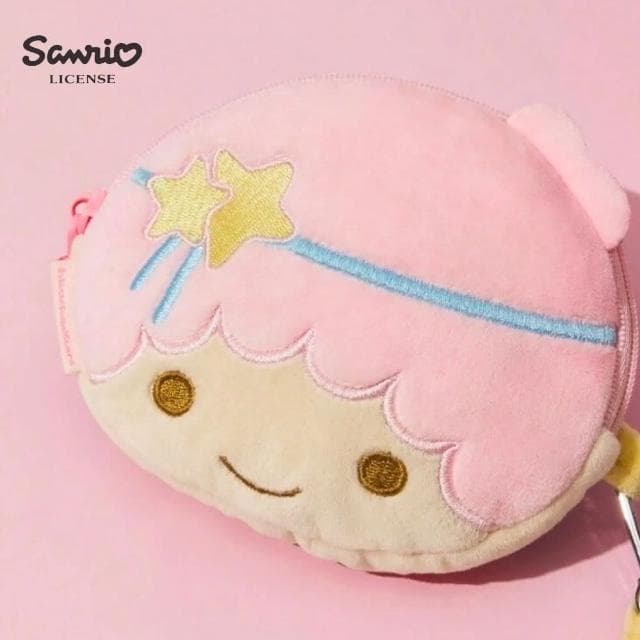 【SANRIO 三麗鷗】KiKiLaLa雙子星正版授權雙面毛絨零錢包耳機包吊飾鑰匙圈(閨蜜女兒女友老婆聖誕交換禮物)