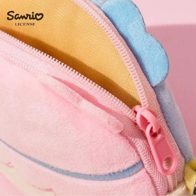 【SANRIO 三麗鷗】KiKiLaLa雙子星正版授權雙面毛絨零錢包耳機包吊飾鑰匙圈(閨蜜女兒女友老婆聖誕交換禮物)