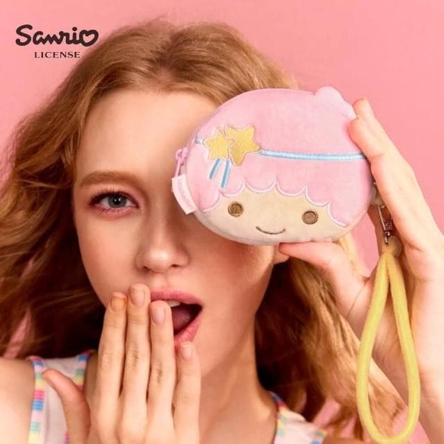 【SANRIO 三麗鷗】KiKiLaLa雙子星正版授權雙面毛絨零錢包耳機包吊飾鑰匙圈(閨蜜女兒女友老婆聖誕交換禮物)