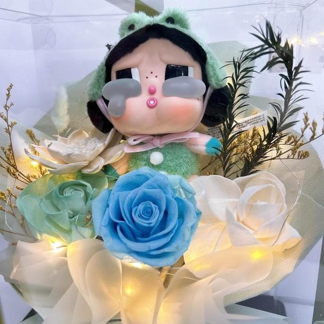 12H快速出貨 (氣球快易送)  CRYING AGAIN 哭蛙哭蛙小花束禮盒 情人花束 禮物 告白花束 乾燥花束 情人節 求婚花 禮盒