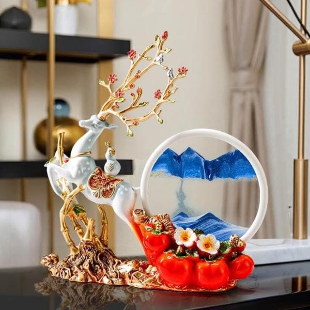 【Felsted 菲仕德】喬遷之喜新居禮品禮物送人流沙畫擺件（招財擺飾 聖誕禮物 生日禮物 居家裝飾 氛圍擺飾 擺設 送禮 裝飾品）