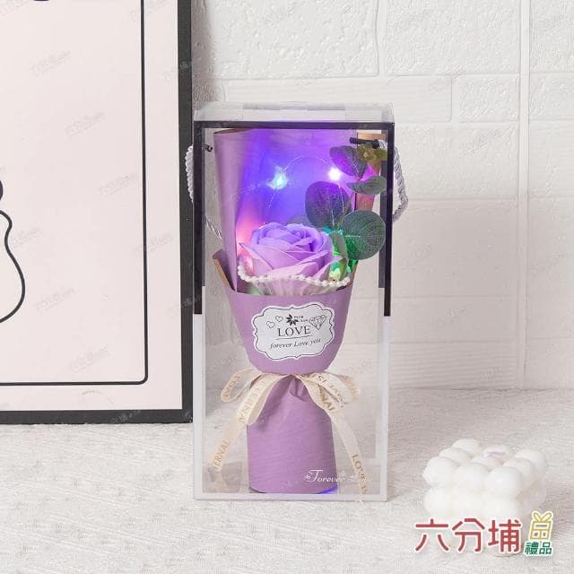 【六分埔禮品】LED珍珠玫瑰香皂花束禮盒-多款任選(Ins生日畢業禮物花束人造花母親節告白情人節求婚)
