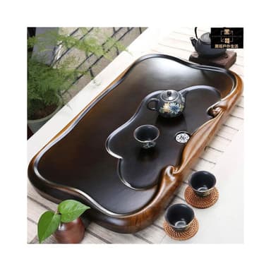黑檀木茶盤 泡茶盤 茶台 茶托 茶盤 茶台 茶具 茶臺 茶具組 實木功夫茶具套裝 大小號黑檀木長方形茶臺 茶海 茶托盤