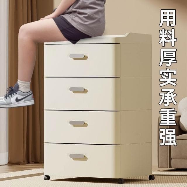 家用衣櫃嬰兒寶寶衣服置物櫃子批免安裝收納櫃帶抽屜臥室床頭櫃S