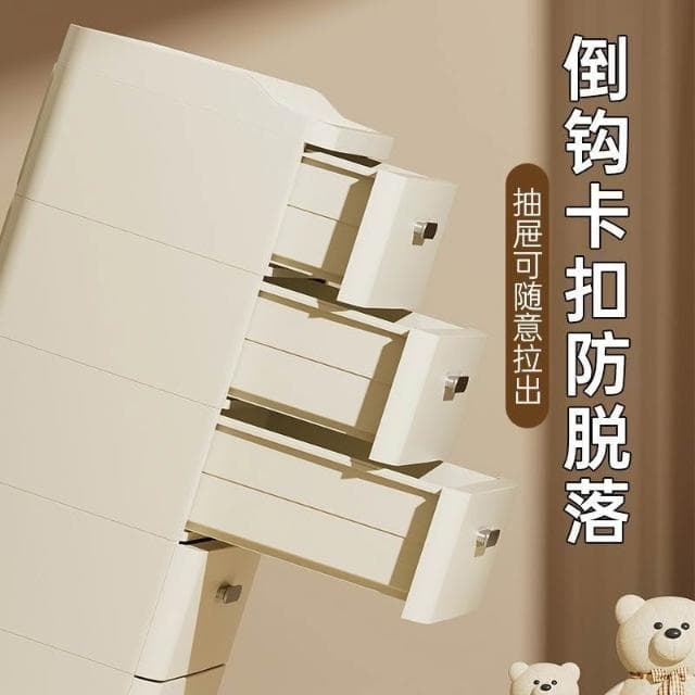 家用衣櫃嬰兒寶寶衣服置物櫃子批免安裝收納櫃帶抽屜臥室床頭櫃S