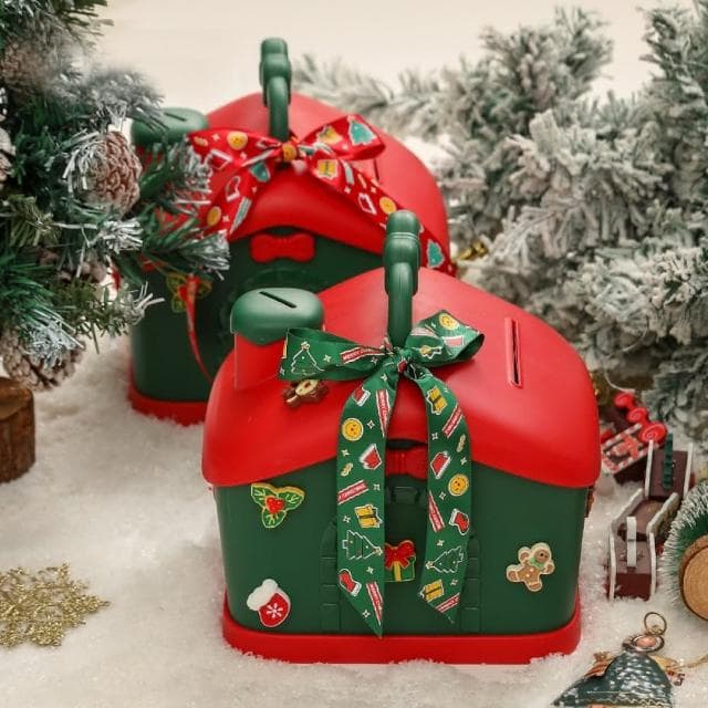 GIFTME5聖誕節雪屋禮品盒收納盒 平安夜聖誕包裝 禮品禮物包裝 可愛存錢筒 存錢筒 送禮