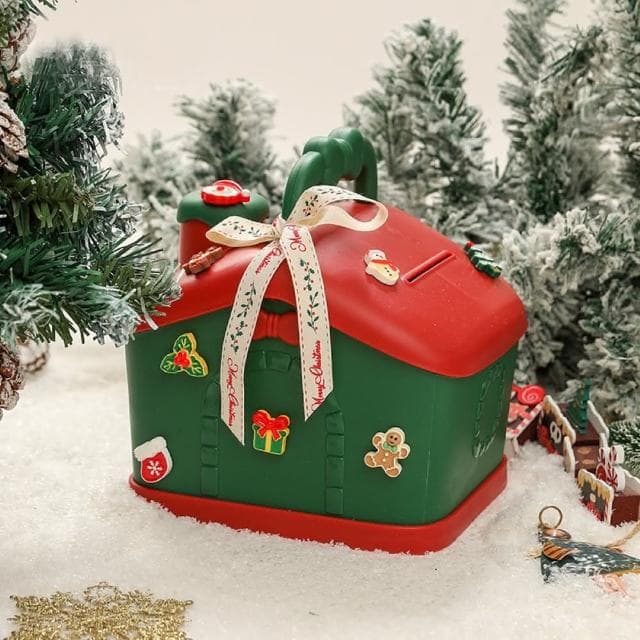 GIFTME5聖誕節雪屋禮品盒收納盒 平安夜聖誕包裝 禮品禮物包裝 可愛存錢筒 存錢筒 送禮