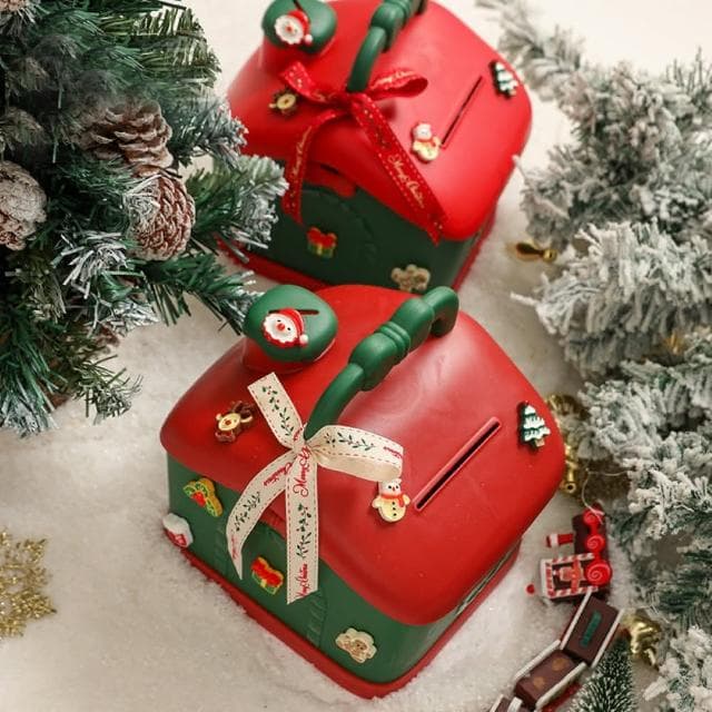 GIFTME5聖誕節雪屋禮品盒收納盒 平安夜聖誕包裝 禮品禮物包裝 可愛存錢筒 存錢筒 送禮