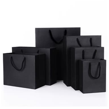 ʚ ɞGIFTME5台灣現貨ʚ ɞ質感紳士黑禮盒提袋 手提袋-中手提袋 質感禮品袋 禮物袋 送禮 包裝袋 送禮包裝 質感提袋