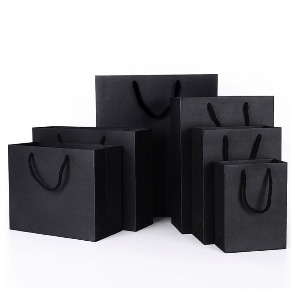 ʚ ɞGIFTME5台灣現貨ʚ ɞ質感紳士黑禮盒提袋 手提袋-中手提袋 質感禮品袋 禮物袋 送禮 包裝袋 送禮包裝 質感提袋