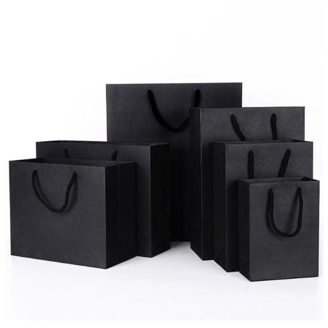 ʚ ɞGIFTME5台灣現貨ʚ ɞ質感紳士黑禮盒提袋 手提袋-中手提袋 質感禮品袋 禮物袋 送禮 包裝袋 送禮包裝 質感提袋