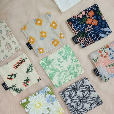 【Daylight】手做 刺繡杯墊 棉麻杯墊 棉布杯墊 吸水杯墊 隔熱墊 花瓶墊  交換禮物  婚禮小物