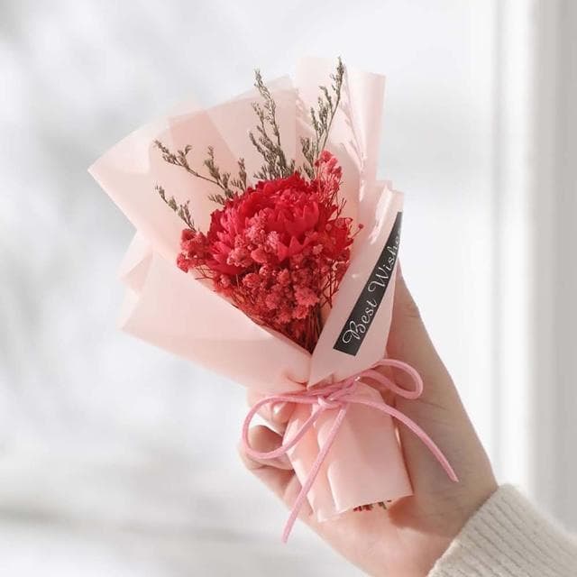 康乃馨祝福小花束 (小捧花 花束 仿真花 永生花 禮物花束 情人節 畢業季 母親節)