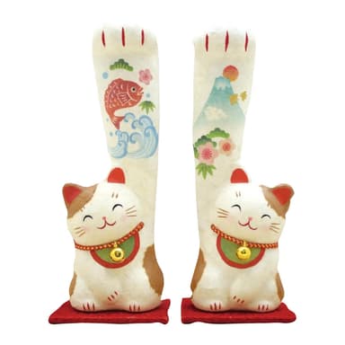 日本龍虎堂招手遠方好運 招財貓 招財納福 富士山 目出雕(開店送禮 開運小物 交換禮物 長臂貓 手長貓)
