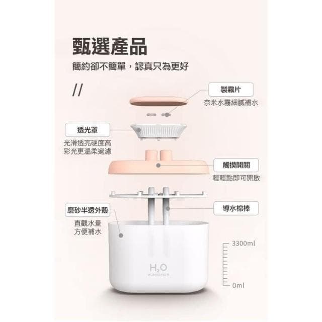 水氧機 精油燈 精油機 噴霧機 噴霧器 加濕器 補水機 擴香儀 精油噴霧器 免掀蓋雙頭噴霧微分子水氧機 芳香噴霧 雙噴頭 靜音加濕 香薰機