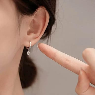 【LEESA】999純銀\鋯石\耳扣\耳環女\水滴耳環\圓圈耳環\耳墜\小眾設計\耳飾\造型耳環\歐美耳環\日系穿搭\配飾\禮物