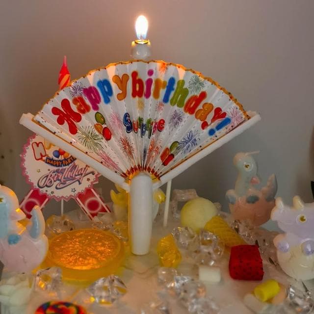 扇形生日蠟燭 蠟燭 驚喜蠟燭 造型蠟燭 裝飾蠟燭 扇子蠟燭 蛋糕蠟燭 蠟燭扇 慶生蠟燭