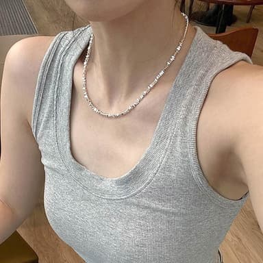 【LEESA】個性項鍊\高級感\925純銀\輕奢\小眾設計\碎銀子\項鍊女\鎖骨鏈\簡約ins風\鹽系穿搭\韓國飾品\生日禮物