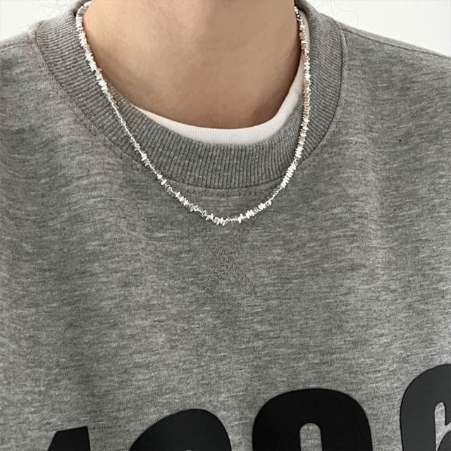 【LEESA】個性項鍊\高級感\925純銀\輕奢\小眾設計\碎銀子\項鍊女\鎖骨鏈\簡約ins風\鹽系穿搭\韓國飾品\生日禮物