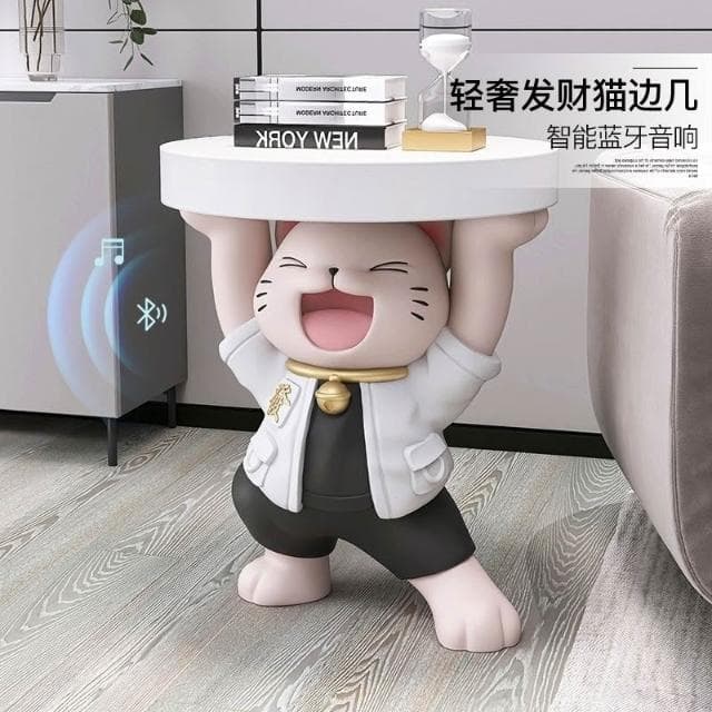 免運 招財貓邊幾 創意招財貓 落地擺件 客廳電視櫃 沙發旁茶幾 家居飾品喬遷禮物